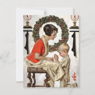 Leyendecker Christmas Prayer 1921 Holiday Card