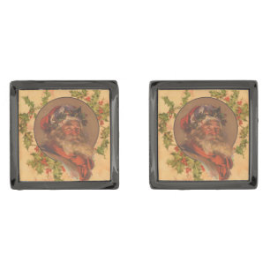 Leyendecker Father Christmas Antique Victorian Cufflinks