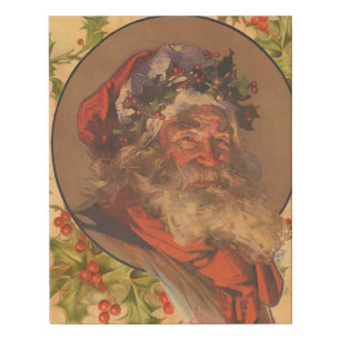 Leyendecker Father Christmas Antique Victorian Faux Canvas Print