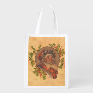Leyendecker Father Christmas Antique Victorian Grocery Bag