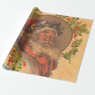 Leyendecker Father Christmas Antique Victorian Wrapping Paper