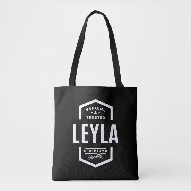 Leyla Personalized Name Birthday Tote Bag (Front)