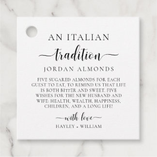 Leyton An Italian Tradition Sugared Almonds Favor Tags