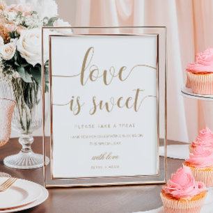 Leyton Gold Minimal Love Is Sweet Favor Sign