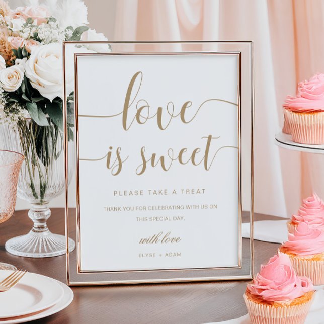 Leyton Gold Minimal Love Is Sweet Favor Sign (Creator Uploaded)