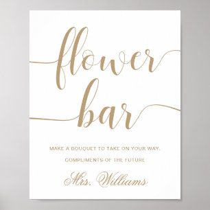 Leyton Gold Modern Minimal Flower Bar Sign