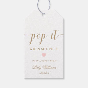 Leyton Gold Modern Minimal Pop It Champagne Tag