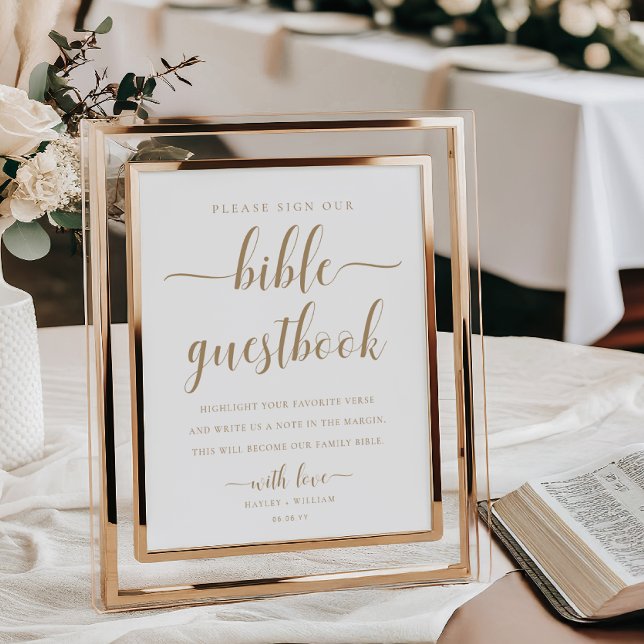 Leyton Gold Sign Our Bible Wedding Guestbook (Creator Uploaded)