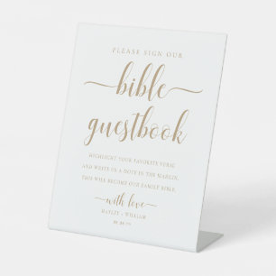 Leyton Gold Sign Our Bible Wedding Guestbook