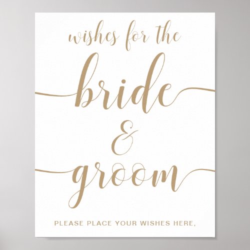 Leyton Gold Wishes For The Bride and Groom Poster