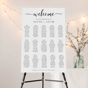 Leyton Minimal 15 Table Seating Chart Foam Board