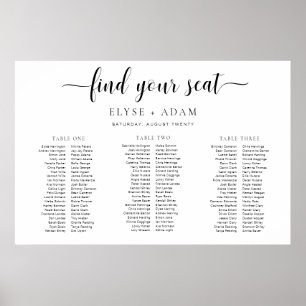 Leyton Minimal 3 Banquet Table Seating Chart