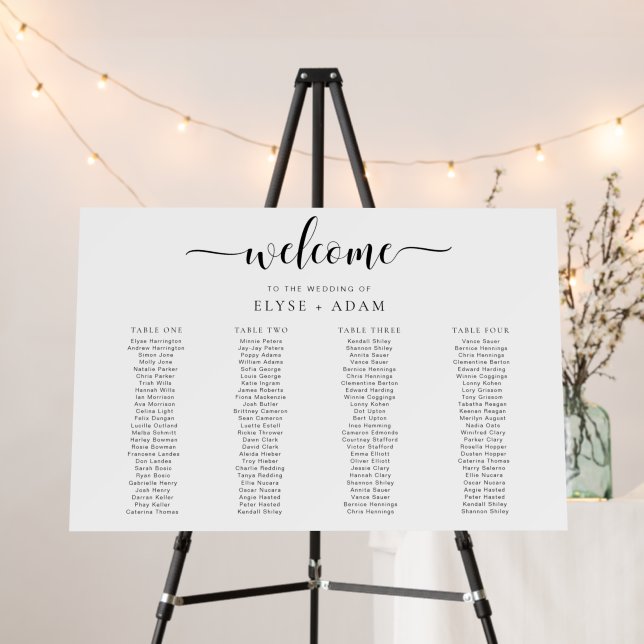 Leyton Minimal 4 Banquet Table Plan Foam Board (In Situ (Stand))