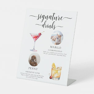Leyton Minimal Pet Photo Signature Drinks Sign