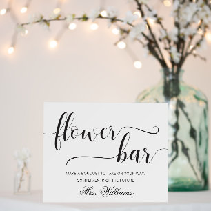 Leyton Modern Minimal Flower Bar Sign