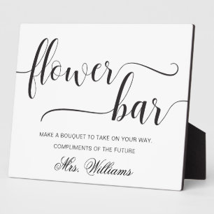 Leyton Modern Minimal Flower Bar Sign Plaque