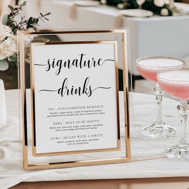 Leyton Modern Minimal Signature Drinks Sign (Creator Uploaded)