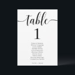 Leyton Modern Minimalist Wedding Table Number<br><div class="desc">The Leyton table number features a modern minimalist design with a calligraphy script font on a white background for a clean and simple look. The script heading is an image that cannot be edited. All of the other text is fully editable. For more advanced customization of this design, simply select...</div>