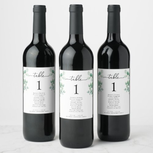 Leyton Modern Minimalist Wedding Table Wine Label