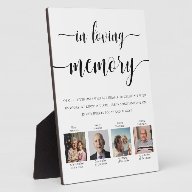 Leyton Photo In Loving Memory Wedding Plaque (Side)