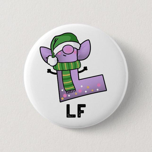 Lf Funny Letter L Pun  Button (Front)