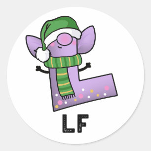 Lf Funny Letter L Pun Classic Round Sticker