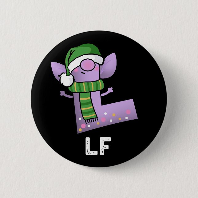 Lf Funny Letter L Pun Dark BG Button (Front)