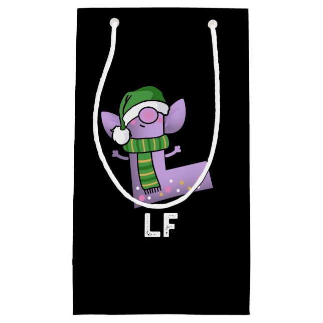 Lf Funny Letter L Pun Dark BG Small Gift Bag (Front)