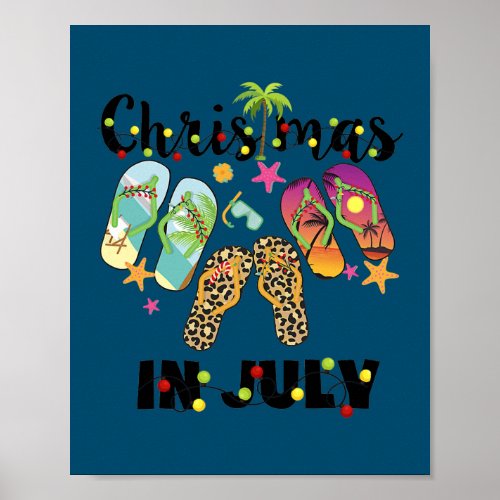 Lg6z Leopard Flip Flop Christmas In July Xmas Poster