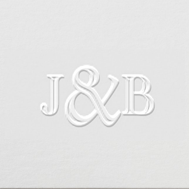 Lg Ampersand Couple Wedding 2 Initial Monogram VCA Embosser (Design)