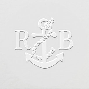 LG Anchor Couple Wedding 2 Initial Monogram #3 Embosser