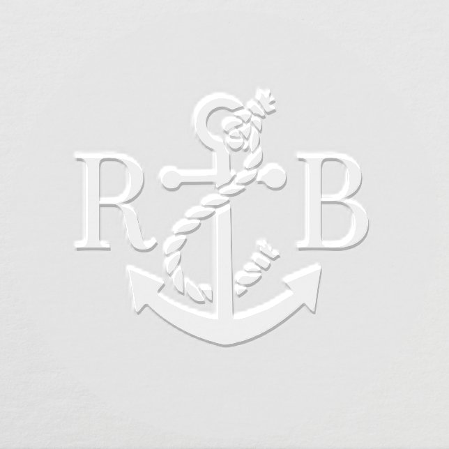 LG Anchor Couple Wedding 2 Initial Monogram #3 Embosser (Design)