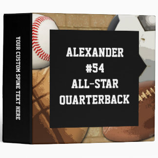 Lg Custom All-Star Sports Athlete School Notebook 3 Ring Binder