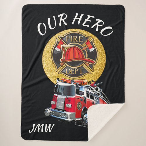 LG Fire Dept Wrapped in Love Sherpa Blanket