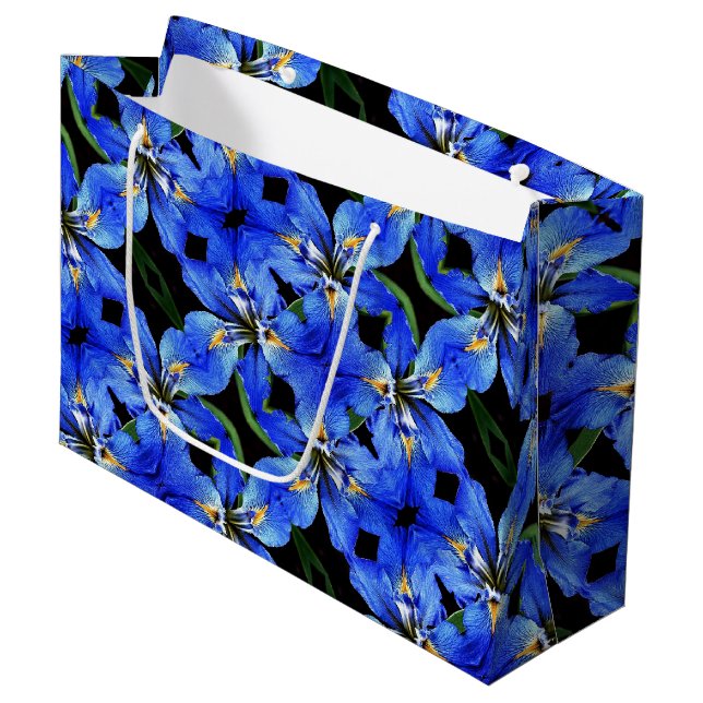 Lg Gift Bag Blue Iris (Front Angled)