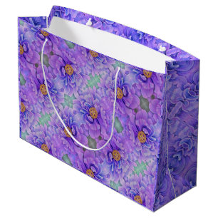 Lg Gift Bag Lavender Peonies