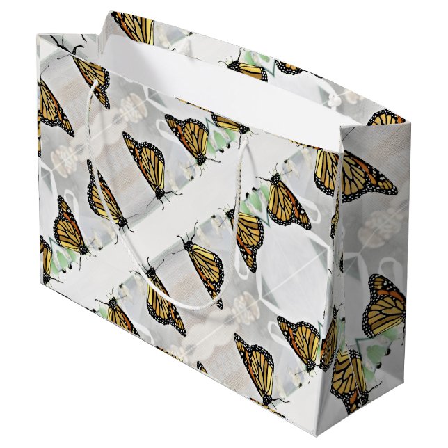 Lg Gift Bag Monarch Lattice (Back Angled)