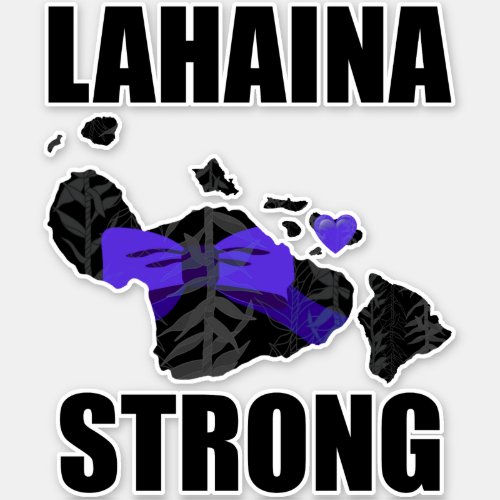 LG LAHAINA STRONG TI LEAF IN MEMORY OF Purple Ribn Sticker
