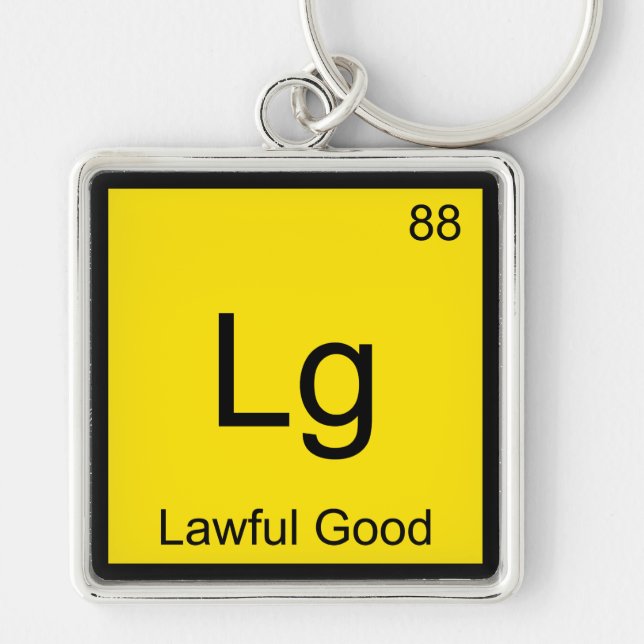 Lg - Lawful Good Chemistry Element Symbol Funny T Keychain (Front)