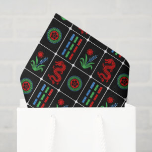 LG Mahjong Tiles #4 Red Green Blue Black Tissue Paper