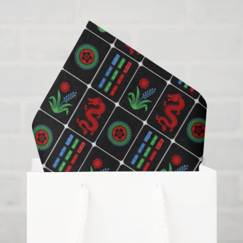 LG Mahjong Tiles #4 Red Green Blue Black Tissue Paper