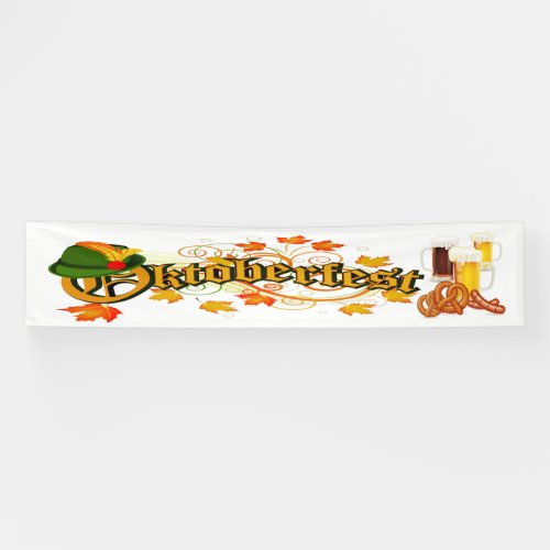 LG Oktoberfest Banner with Beer and Pretzels
