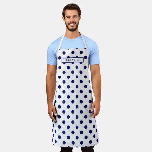 Lg Polka Dot Pattern DIY Colors Navy White SV Apron