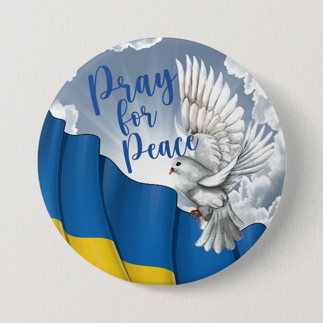 Lg. Pray for Peace for Ukraine Button (Front)