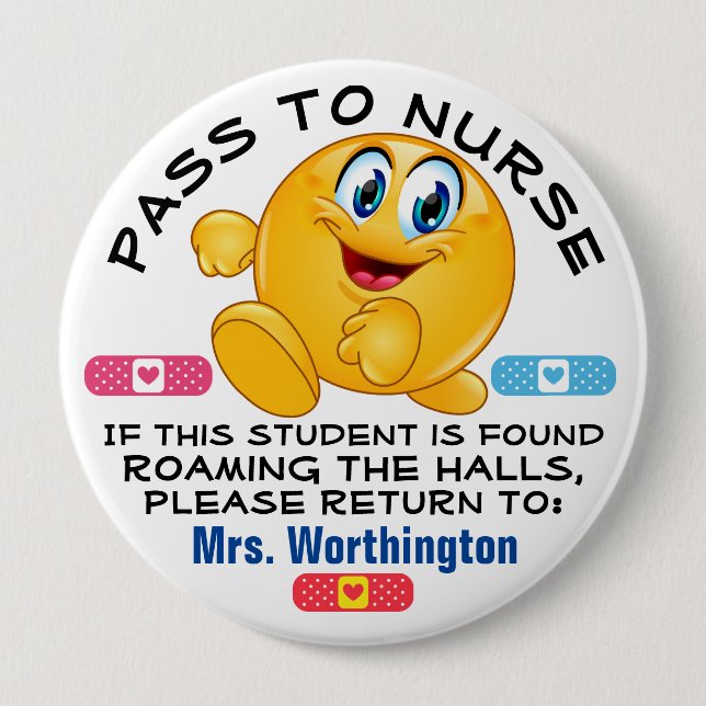 Lg. School Hall - Nurse Pass Button (Front)
