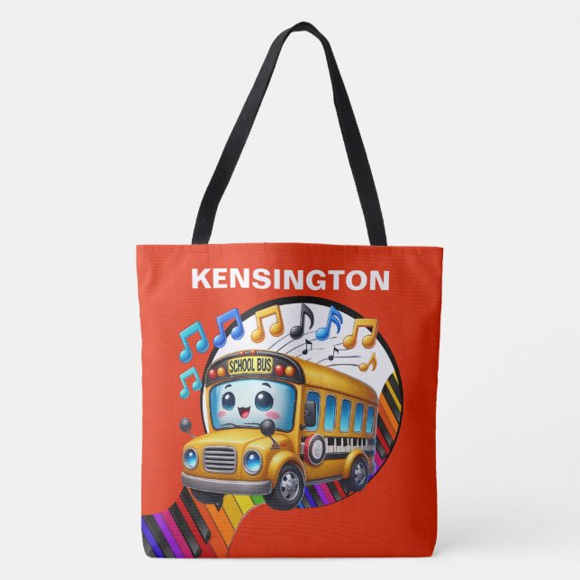 Lg. SO CUTE SCHOOL BUS - See Back - Tote Bag (Front)