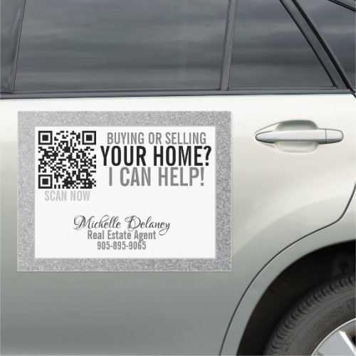 LG Sparkle Real Estate Car Magnet with QR code