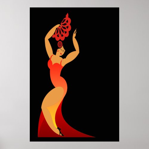 Lg Tall Flamenco Dancer Poster