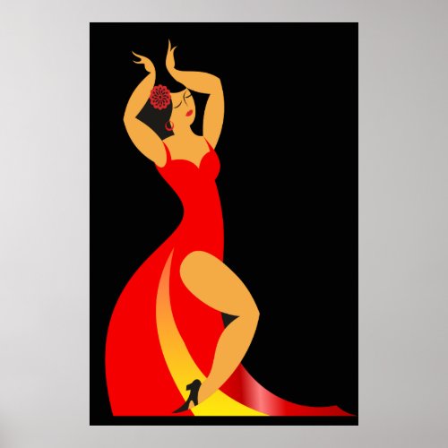 Lg Tall Flamenco Dancer Series Poster