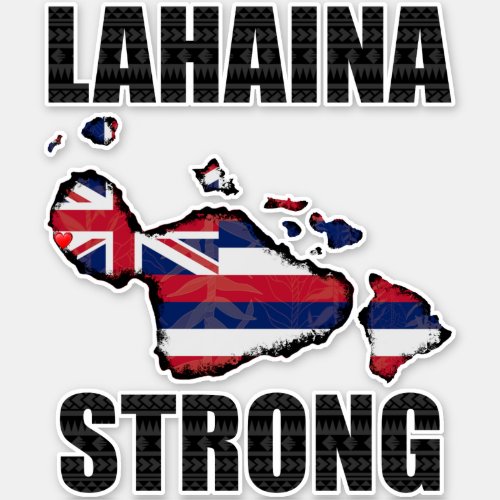 LG TRIBAL LAHAINA STRONG HI Flag ISLANDS TI LEAF Sticker